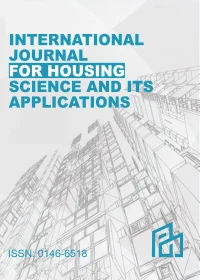 International Journal for Housing Science and Its Applications
